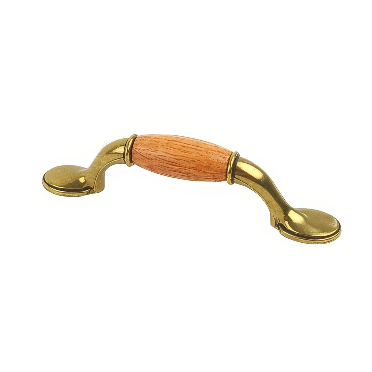 Century Hardware 25333-BBMO burnished brass / medium oak cabinet pull handle