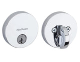 Kwikset 258RDT Uptown Round Contemporary Low Profile Single Cylinder SmartKey Deadbolt in Bright Chrome