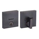 Kwikset 258SQT Downtown Square Contemporary Low Profile Single Cylinder SmartKey Deadbolt in Venetian Bronze