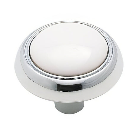 Amerock 262WPB 262 Allison Value 1-1/4" Mushroom Cabinet Knob White/Polished Brass