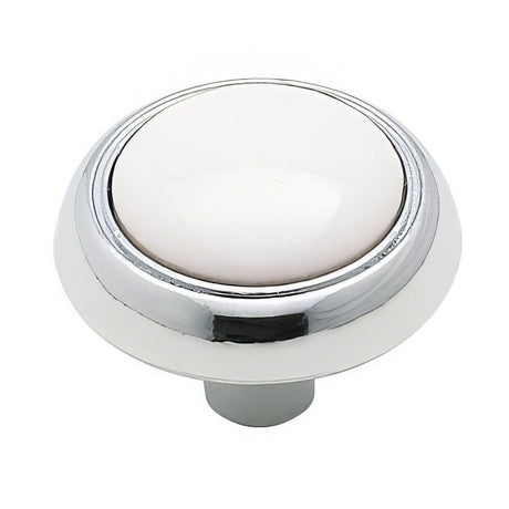 Amerock 262WCH 262 Allison Value 1-1/4" Mushroom Cabinet Knob White/Polished Chrome