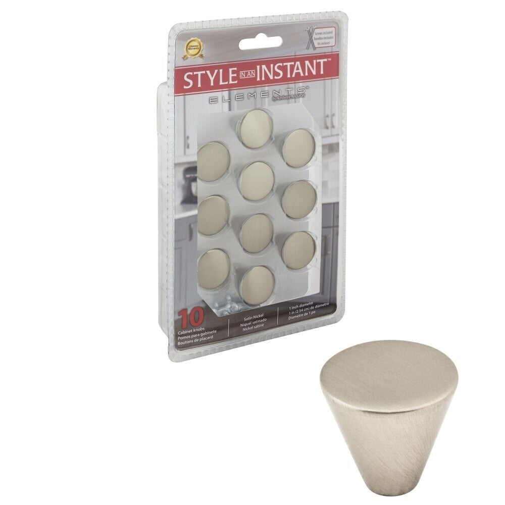 Elements 26SN-R satin nickel cabinet knob