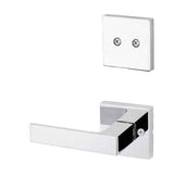 Kwikset Singapore Handleset Trim with Square Rose in Bright Chrome