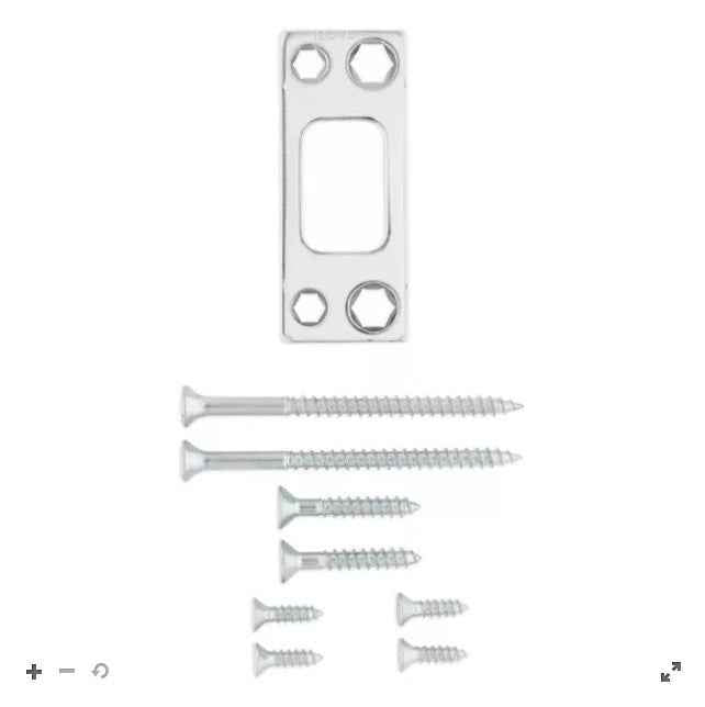 Kwikset 820049-003 Square Corner Deadbolt Strike US26 Bright Chrome and US26D Satin Chrome in Bright Chrome and Satin Chrome