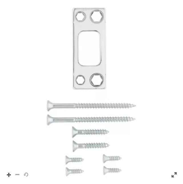 Kwikset 820049-003 Square Corner Deadbolt Strike US26 Bright Chrome and US26D Satin Chrome in Bright Chrome and Satin Chrome