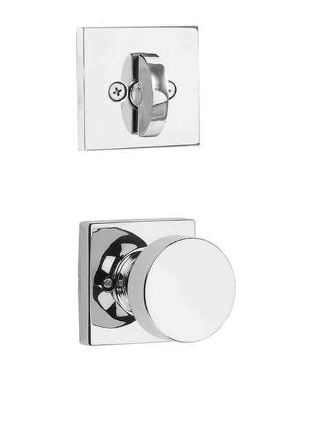 Kwikset Pismo Handleset Trim with Square Rose in Bright Chrome
