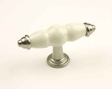 Century Hardware 27429-15CR satin nickel/cream crackle cabinet knob
