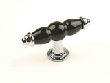 Century Hardware 27429-26BK polished chrome/plain black cabinet knob