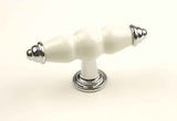 Century Hardware 27429-26WT polished chrome/white cabinet knob