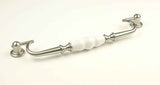 Century Hardware 27449-15WT satin nickel/white cabinet pull handle