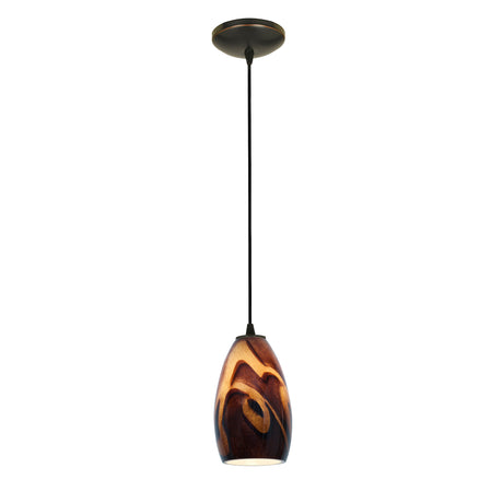 Access Lighting 28012-1C-ORB/ICA Sydney Glass Pendant Oil Rubbed Bronze / Inca