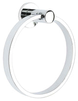 Emtek Brass Towel Ring with Disk Rosette in Polished Chrome