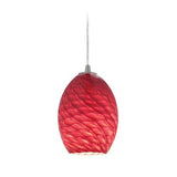 Access Lighting 28023-1C-BS/REDFB brushed steel / red fire bird glass pendant light