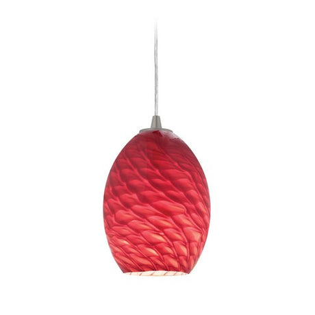 Access Lighting 28023-1C-BS/REDFB SydneyÂ glass pendant light in satin stainless, additional view