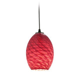 Access Lighting 28023-1C-ORB/REDFB oil rubbed bronze / red fire bird glass pendant light
