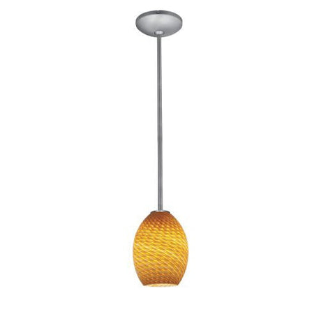 Access Lighting 28023-1R-BS/AMBFB JanineÂ glass pendant light in satin stainless, additional view