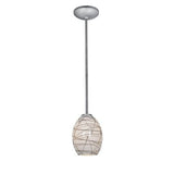 Access Lighting 28023-1R-BS/BLWH JanineÂ glass pendant light in black, additional view