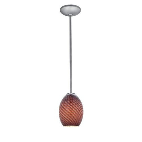 Access Lighting 28023-1R-BS/PLMFB JanineÂ glass pendant light in satin stainless, additional view