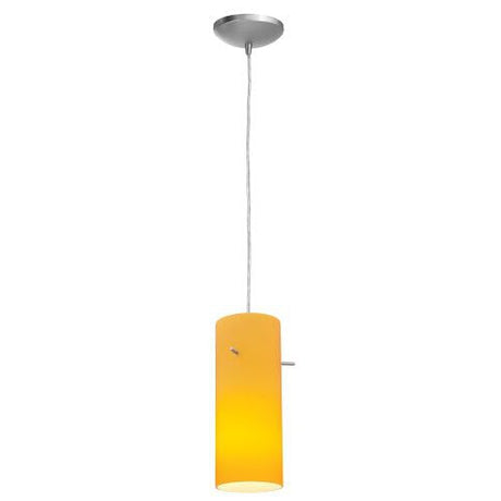 Access Lighting 28030-1C-BS/AMB SydneyÂ glass pendant light in satin nickel, additional view