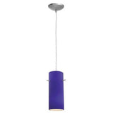 Access Lighting 28030-1C-BS/COB brushed steel / cobalt blue glass pendant light