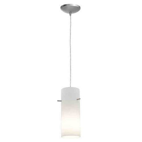 Access Lighting 28030-1C-BS/OPL brushed steel / opal glass pendant light