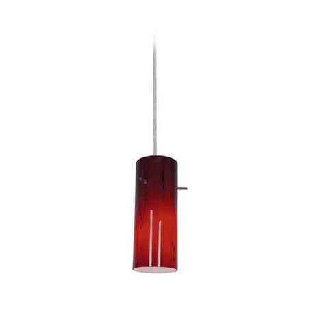 Access Lighting 28030-1C-BS/RED brushed steel / red glass pendant light