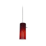 Access Lighting 28030-1C-BS/RED brushed steel / red glass pendant light