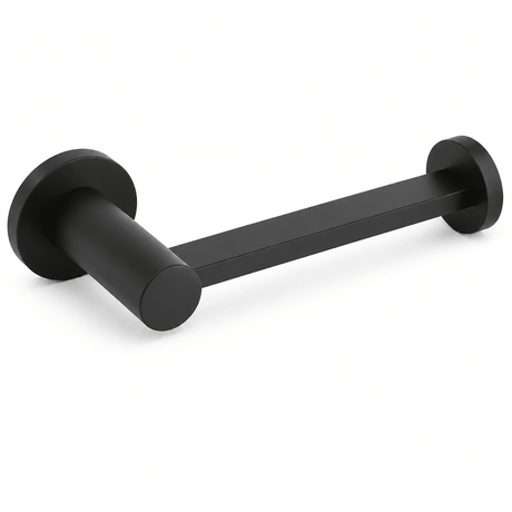 2804DISKUS19: Emtek Diskus wall mounted toilet paper holder in Flat Black finish