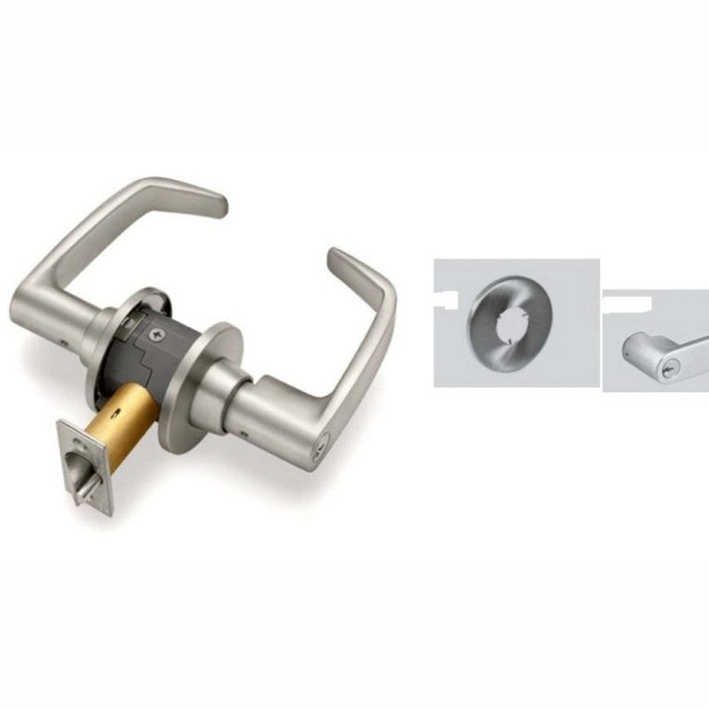 Sargent 283011G24LL26D satin chrome keyed entry door lever