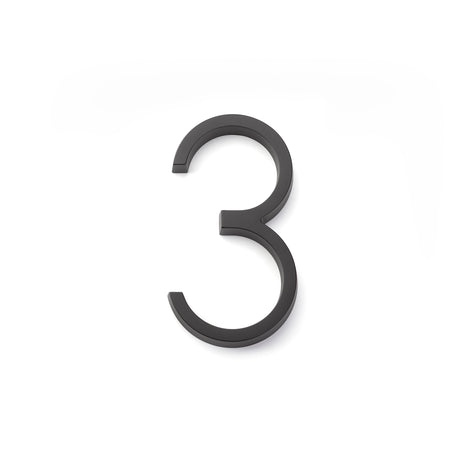 Emtek 7" Modern # 3 House Number in Flat Black