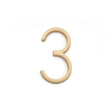 Emtek 7" Modern # 3 House Number in Satin Brass