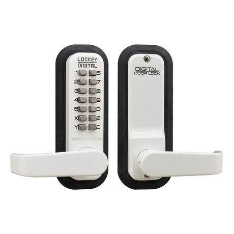 Lockey 2835WH white mechanical pushbutton locksets