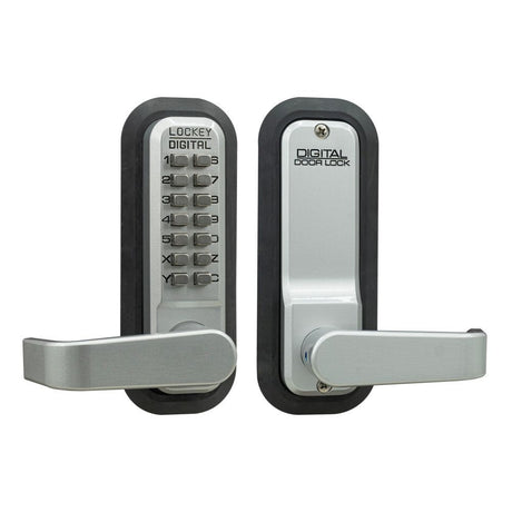 Lockey 2835SCMG satin chrome mechanical pushbutton locksets
