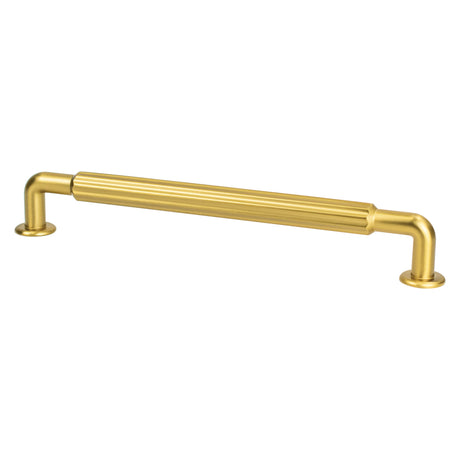 Berenson Cannelee 224mm Center to Center Cabinet Pull in Modern Brushed Gold