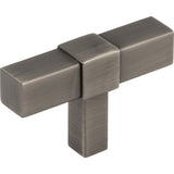 Jeffrey Alexander 293T-BNBDL brushed pewter t shaped cabinet knob