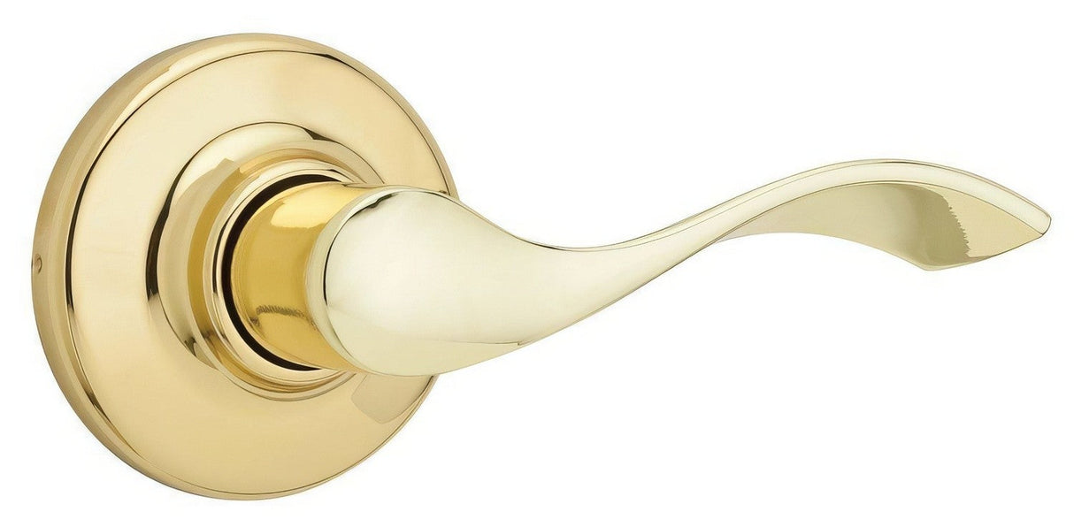 Kwikset 300BL-3 polished brass privacy door lever