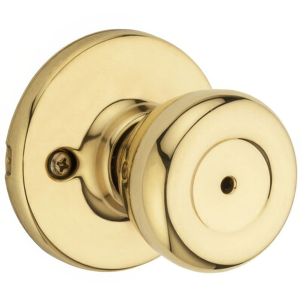 Kwikset 300T-3 polished brass privacy door knob