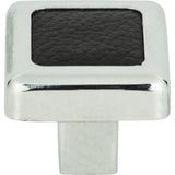 Atlas Homewares 3149-BL chrome / black leather cabinet knob
