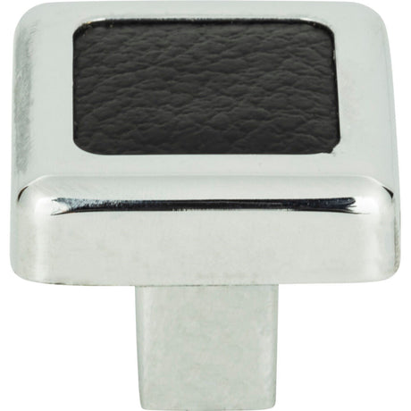 Atlas Homewares 3149-BL chrome / black leather cabinet knob