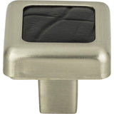 Atlas Homewares 3149-BN-CRC brushed nickel / black leather cabinet knob