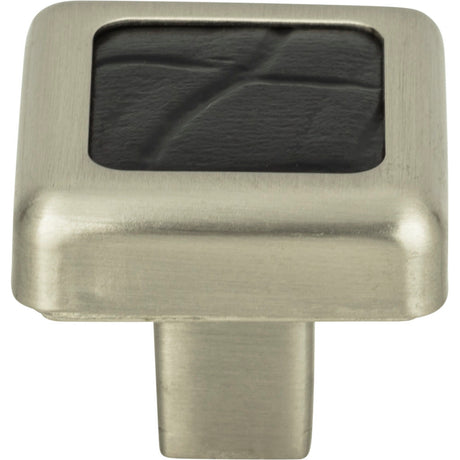Atlas Homewares 3149-BN-CRC brushed nickel / black leather cabinet knob