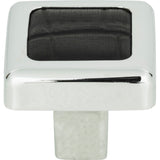Atlas Homewares 3149-CROC chrome / black croc leather cabinet knob