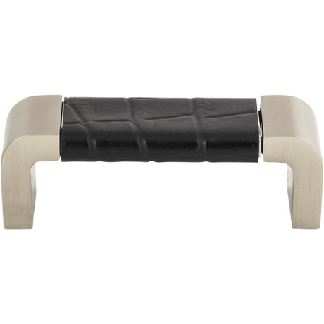 Atlas Homewares 3150-BN-CRC bn & black croc leather cabinet pull