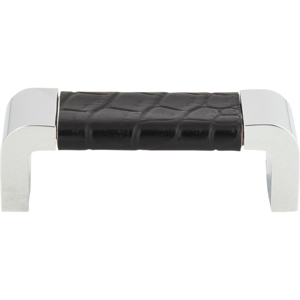 Atlas Homewares 3150-CROC ch & black croc leather cabinet pull