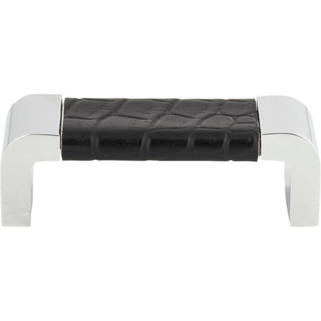 Atlas Homewares 3150-CROC ch & black croc leather cabinet pull
