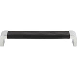 Atlas Homewares 3151-BL ch &amp black leather cabinet pull