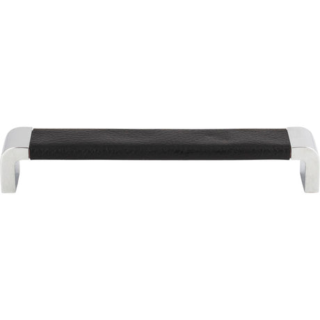 Atlas Homewares 3151-BL ch &amp black leather cabinet pull
