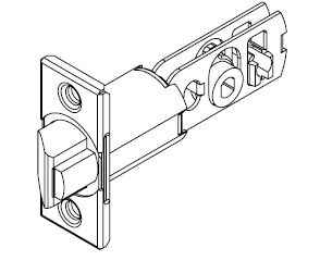 Kwikset 3277-3 2-3/8" Square Deadlatch in Bright Brass