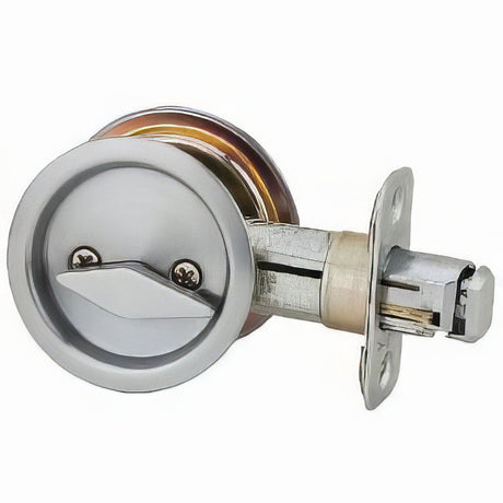 Kwikset 335-26D privacy pocket door lock in satin chrome, additional view
