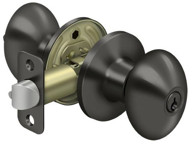 Deltana 3381-10B Egg Keyed Entry Door Knob Oil Rubbed Bronze